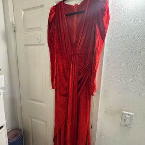 Elegant Red Holiday Evening Dress